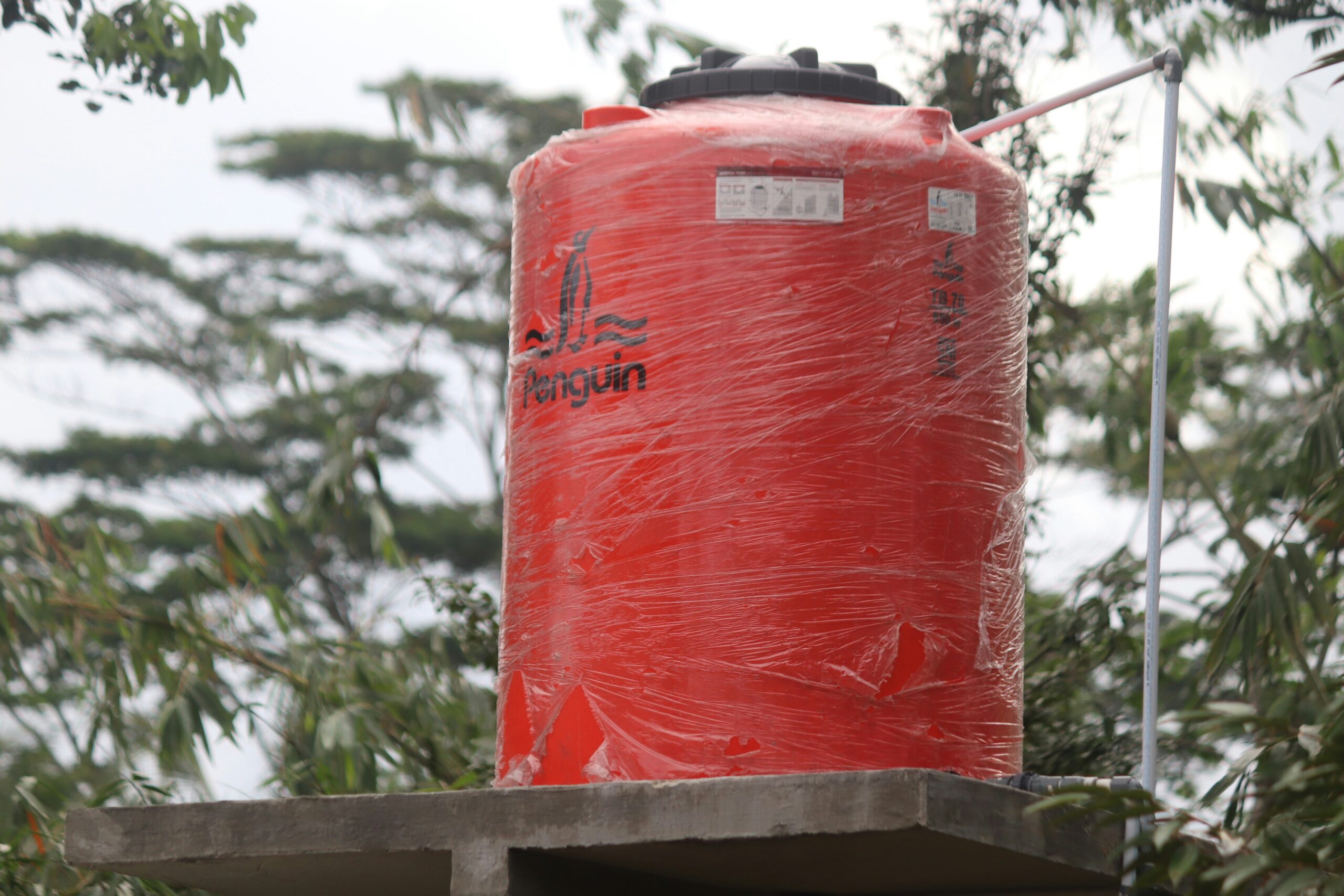 Overhead water tank ready for cleaning — Clean Warks Kottayam